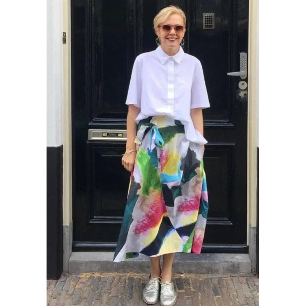 COS A-Line Wrap-Over Skirt Size 6